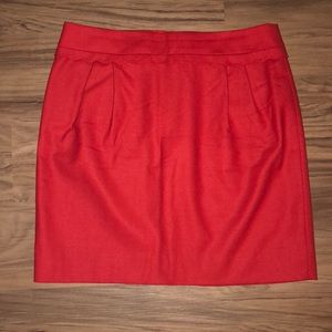 Red J Crew skirt